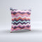 The Jagged Colorful Chevron ink-Fuzed Decorative Throw Pillow
