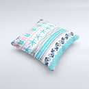 The Jumping Fish Repeating Pattern ink-Fuzed Decorative Throw Pillow