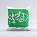 The Just Start Green Paint ink-Fuzed Decorative Throw Pillow