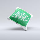 The Just Start Green Paint ink-Fuzed Decorative Throw Pillow
