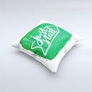 The Just Start Green Paint ink-Fuzed Decorative Throw Pillow