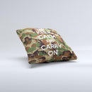 Keep Calm & Carry On Camouflage  Ink-Fuzed Decorative Throw Pillow