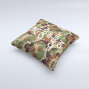 Keep Calm & Carry On Camouflage  Ink-Fuzed Decorative Throw Pillow