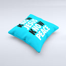 Know Jesus Know Peace - White and Black Over Blue  Ink-Fuzed Decorative Throw Pillow