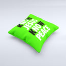 Know Jesus Know Peace - White and Black Over Lime Green  Ink-Fuzed Decorative Throw Pillow