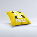 Know Jesus Know Peace - White and Black Over Orange  Ink-Fuzed Decorative Throw Pillow