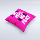 Know Jesus Know Peace - White and Black Over Pink v2  Ink-Fuzed Decorative Throw Pillow