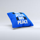 Know Jesus Know Peace - White and Black Over Royal Blue  Ink-Fuzed Decorative Throw Pillow