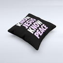 Know Jesus Know Peace - White and Light Purple Over Black  Ink-Fuzed Decorative Throw Pillow