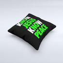 Know Jesus Know Peace - White and Lime Green Over Black  Ink-Fuzed Decorative Throw Pillow