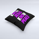 Know Jesus Know Peace - White and Purple Over Black  Ink-Fuzed Decorative Throw Pillow