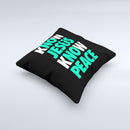 Know Jesus Know Peace - White and Trendy Green v2 Over Black  Ink-Fuzed Decorative Throw Pillow