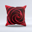 Layered Red Rose  Ink-Fuzed Decorative Throw Pillow