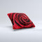 Layered Red Rose  Ink-Fuzed Decorative Throw Pillow