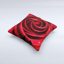 Layered Red Rose  Ink-Fuzed Decorative Throw Pillow