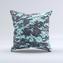 Light Blue and Gray Digital Camouflage  Ink-Fuzed Decorative Throw Pillow