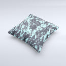 Light Blue and Gray Digital Camouflage  Ink-Fuzed Decorative Throw Pillow