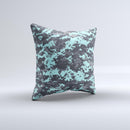 Light Blue and Gray Digital Camouflage  Ink-Fuzed Decorative Throw Pillow