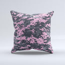 Light Pink and Gray Digital Camouflage  Ink-Fuzed Decorative Throw Pillow