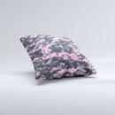 Light Pink and Gray Digital Camouflage  Ink-Fuzed Decorative Throw Pillow