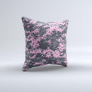 Light Pink and Gray Digital Camouflage  Ink-Fuzed Decorative Throw Pillow