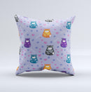 Light Purple Fat Cats Ink-Fuzed Decorative Throw Pillow
