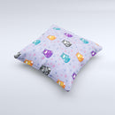 Light Purple Fat Cats Ink-Fuzed Decorative Throw Pillow