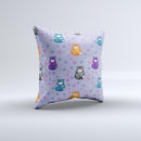 Light Purple Fat Cats Ink-Fuzed Decorative Throw Pillow