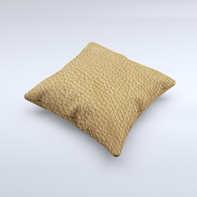 Light Tan Leather  Ink-Fuzed Decorative Throw Pillow