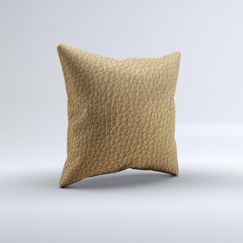 Light Tan Leather  Ink-Fuzed Decorative Throw Pillow
