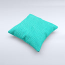 Light Teal Leather  Ink-Fuzed Decorative Throw Pillow