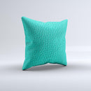 Light Teal Leather  Ink-Fuzed Decorative Throw Pillow