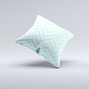 Light Teal & White Sharp Chevron  Ink-Fuzed Decorative Throw Pillow