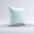 Light Teal & White Sharp Chevron  Ink-Fuzed Decorative Throw Pillow