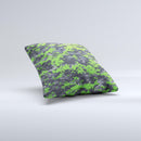Lime Green and Gray Digital Camouflage  Ink-Fuzed Decorative Throw Pillow