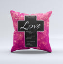 Love is Patient Cross over Unfocused Pink Glimmer  Ink-Fuzed Decorative Throw Pillow