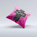 Love is Patient Cross over Unfocused Pink Glimmer  Ink-Fuzed Decorative Throw Pillow