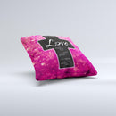 Love is Patient Cross over Unfocused Pink Glimmer  Ink-Fuzed Decorative Throw Pillow