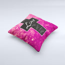 Love is Patient Cross over Unfocused Pink Glimmer  Ink-Fuzed Decorative Throw Pillow