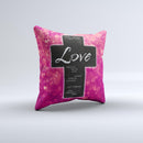 Love is Patient Cross over Unfocused Pink Glimmer  Ink-Fuzed Decorative Throw Pillow
