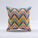 Modern Colorful Abstract Chevron Design Ink-Fuzed Decorative Throw Pillow