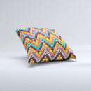 Modern Colorful Abstract Chevron Design Ink-Fuzed Decorative Throw Pillow