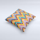 Modern Colorful Abstract Chevron Design Ink-Fuzed Decorative Throw Pillow