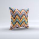 Modern Colorful Abstract Chevron Design Ink-Fuzed Decorative Throw Pillow