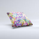 Multicolored Shy Owls Pattern  Ink-Fuzed Decorative Throw Pillow