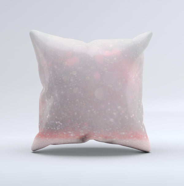 The Muted Pink and Grunge Shimmering Orbs ink-Fuzed Decorative Throw Pillow