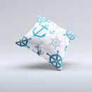 Nautical Anchor Collage Ink-Fuzed Decorative Throw Pillow