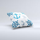 Nautical Anchor Collage Ink-Fuzed Decorative Throw Pillow