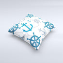 Nautical Anchor Collage Ink-Fuzed Decorative Throw Pillow