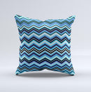 Navy Blue Thin Lined Chevron Pattern V2 Ink-Fuzed Decorative Throw Pillow